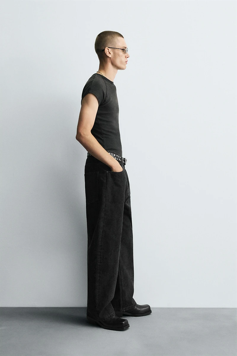 PRINTED BAGGY FIT JEANS