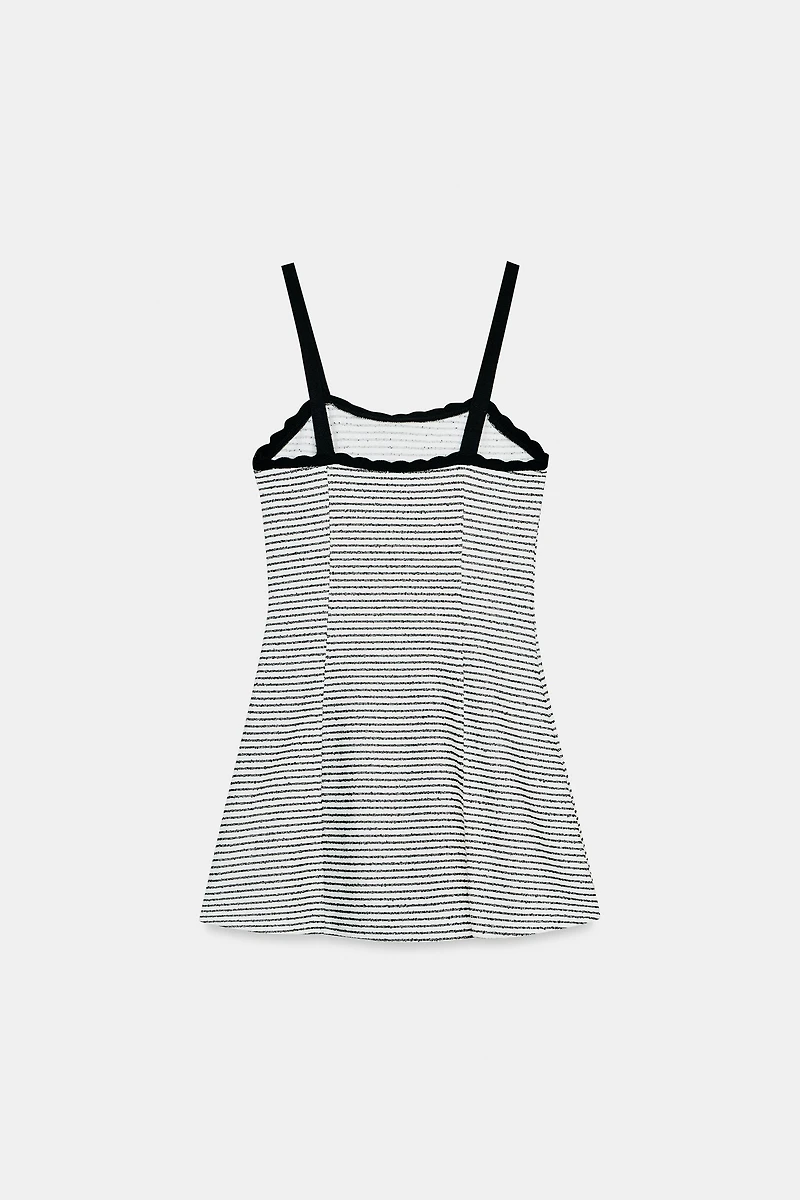 STRIPED BOUCLÉ DRESS