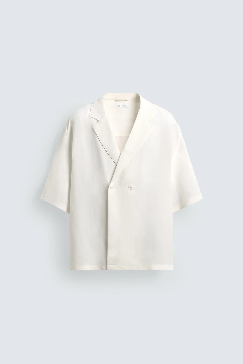 VISCOSE-LINEN KIMONO SHIRT
