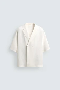 VISCOSE-LINEN KIMONO SHIRT