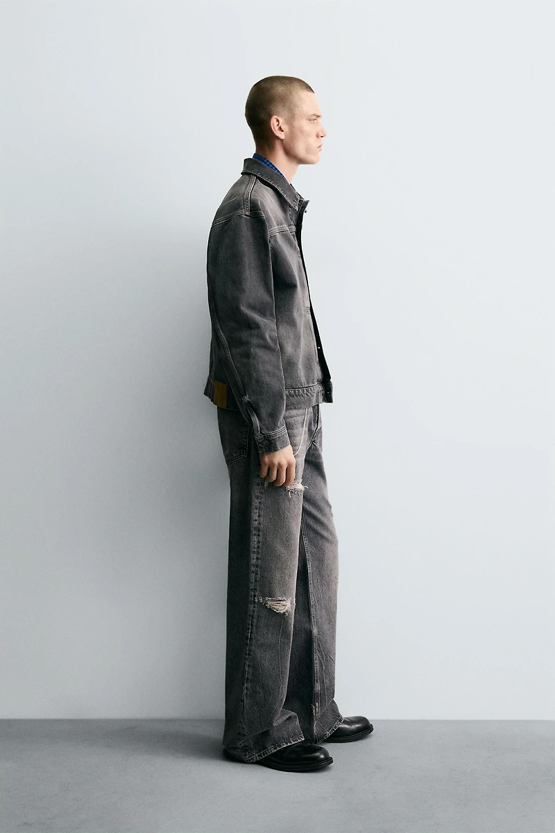 WASHED EFFECT DENIM JACKET