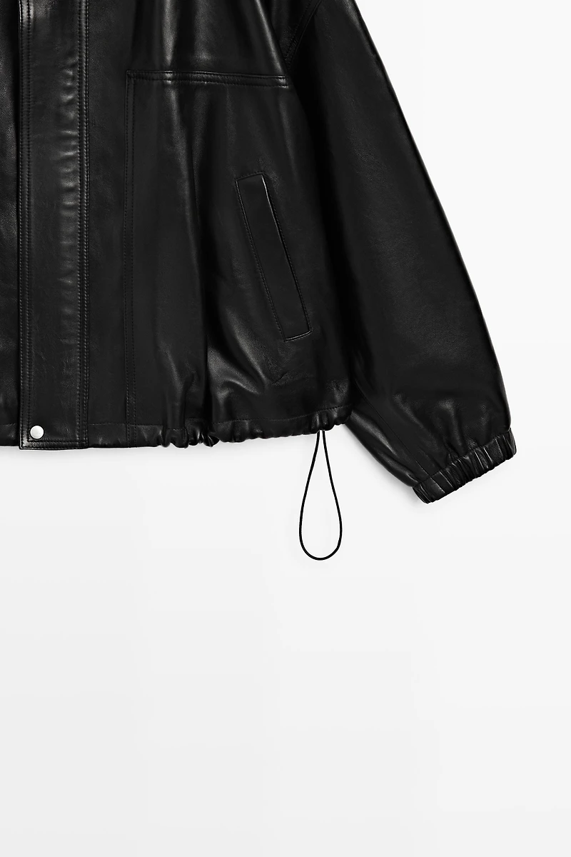 Nappa leather bomber jacket