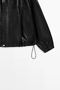 Nappa leather bomber jacket