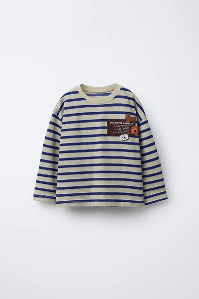 STRIPED PATCH T-SHIRT