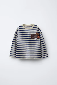 STRIPED PATCH T-SHIRT
