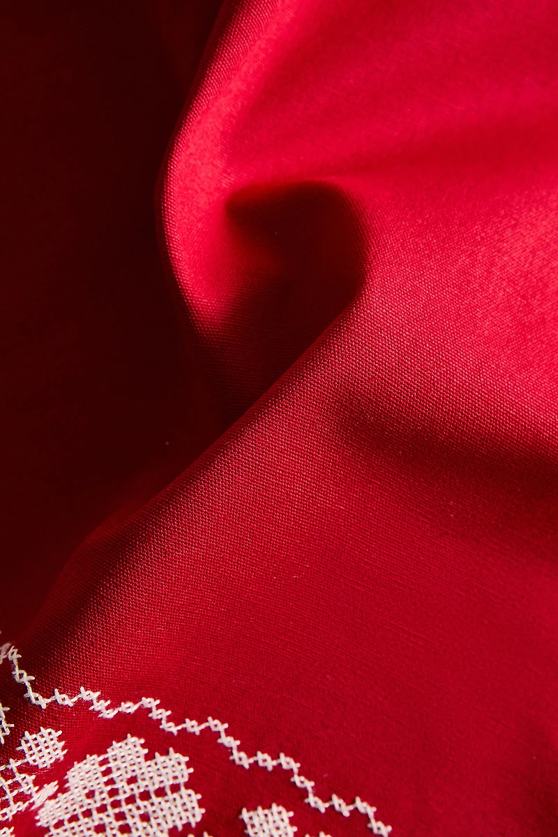 SET DE TABLE BRODÉ GÉOMÉTRIQUE NOËL