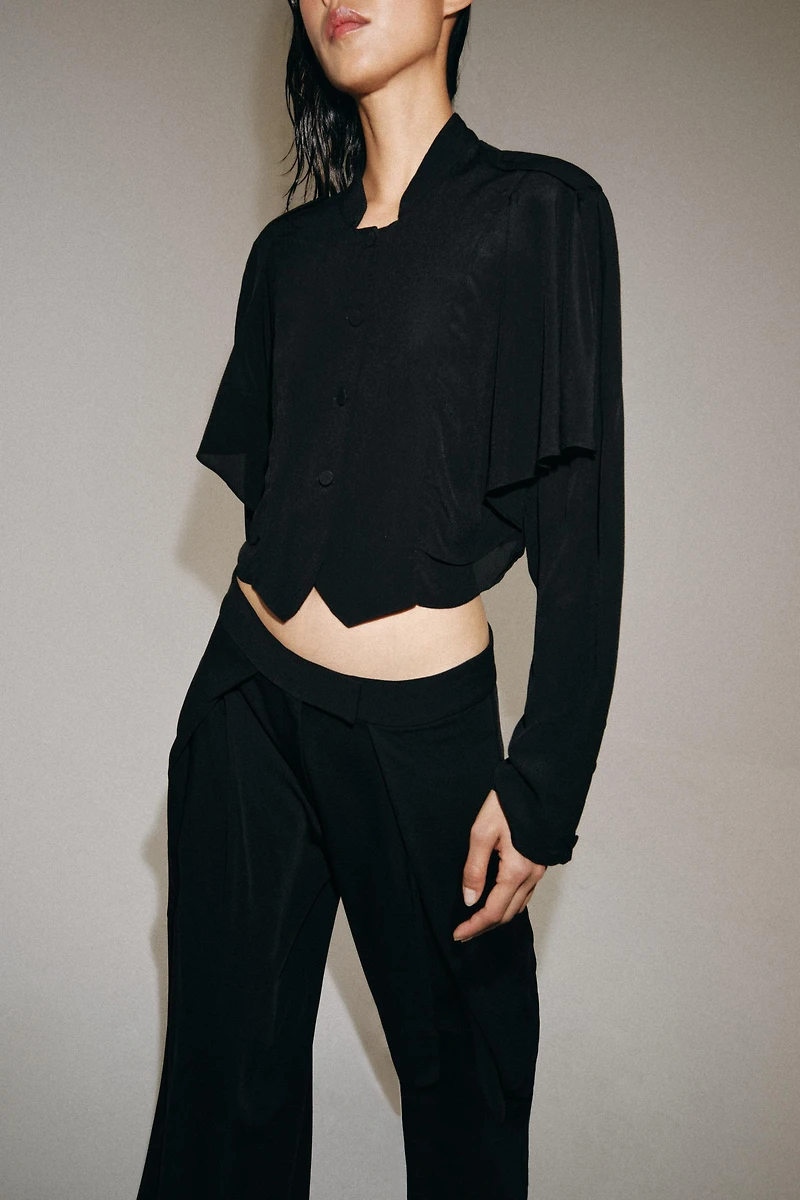 ZW COLLECTION RUFFLED CROP SHIRT