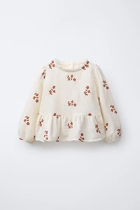 LACE EMBROIDERED FLOWER BLOUSE