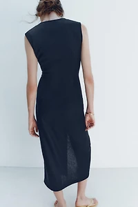 ROBE MIDI CEINTURE AVEC LIN