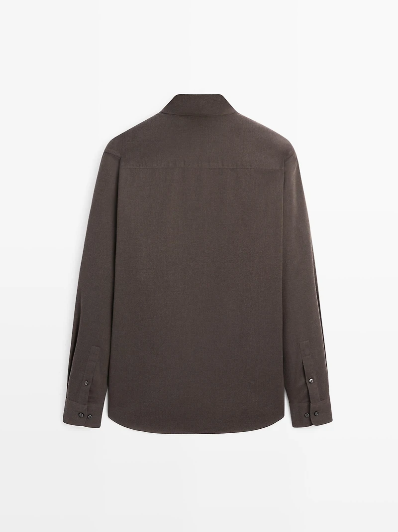 Slim fit twill melange shirt