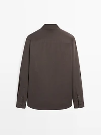 Slim fit twill melange shirt