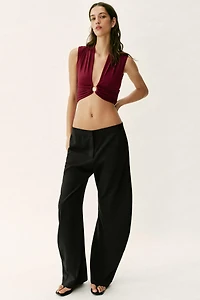 DRAPED POLYAMIDE TOP WITH HARDWARE
