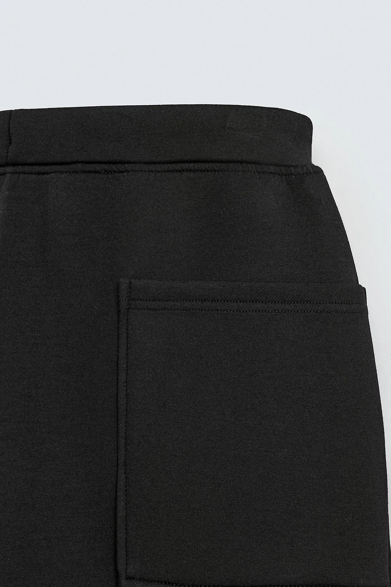 WIDE FIT NEOPRENE EFFECT PANTS