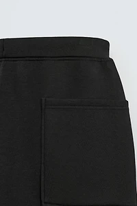 WIDE FIT NEOPRENE EFFECT PANTS