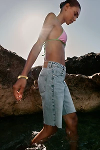 CONTRASTING TRIANGLE BIKINI TOP