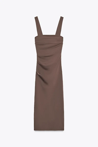 PLEATED MIDI DRESS