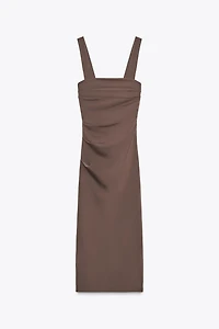PLEATED MIDI DRESS