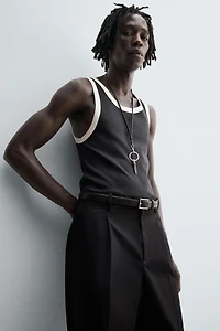 CONTRAST RIB TANK TOP
