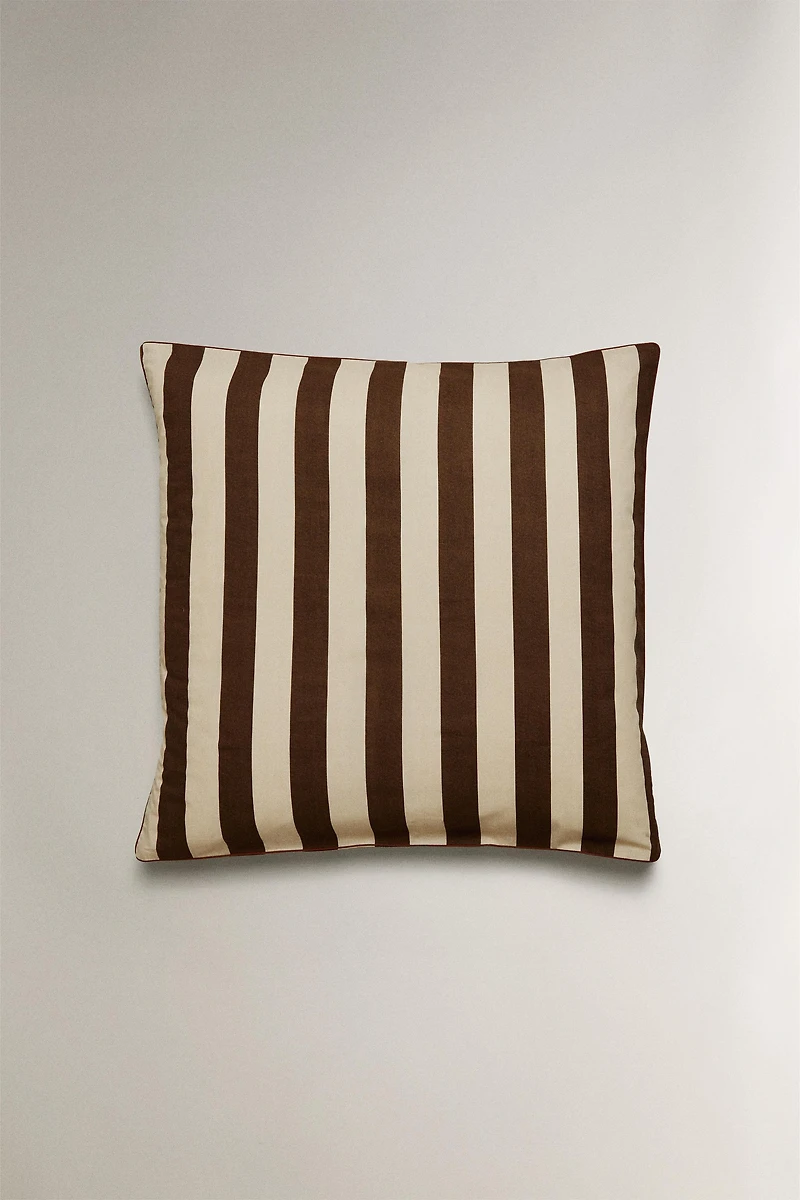FADED COTTON STRIPED PILLOWCASE