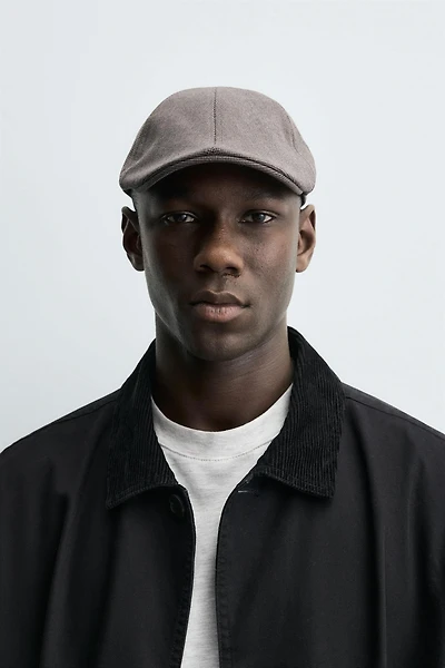 BÉRET EN FLANELLE PIED-DE-POULE