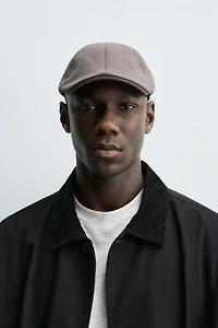 BÉRET EN FLANELLE PIED-DE-POULE