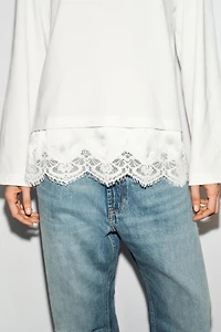 COMBINATION LACE T-SHIRT