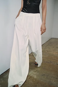 PANTALON LARGE À RAYURES ZW COLLECTION