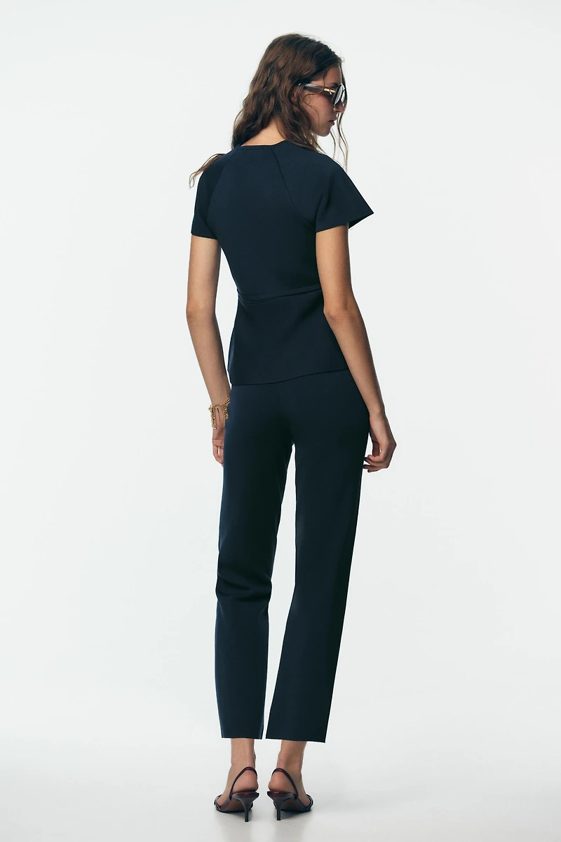 STRAIGHT LEG KNIT PANTS