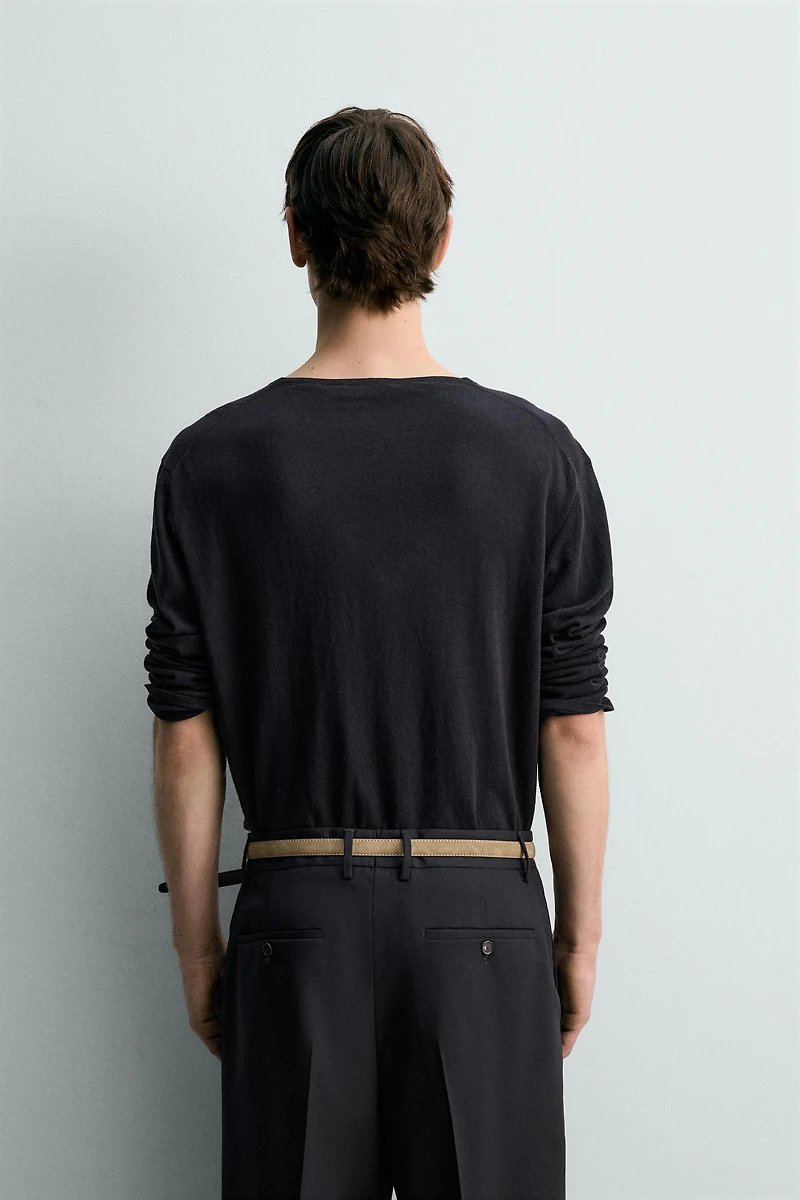 LIGHTWEIGHT COTTON LINEN BLEND JUMPER