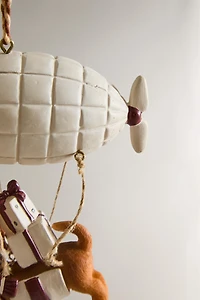 DOG HOT AIR BALLOON CHRISTMAS TREE ORNAMENT