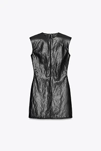 FAUX LEATHER MINI DRESS