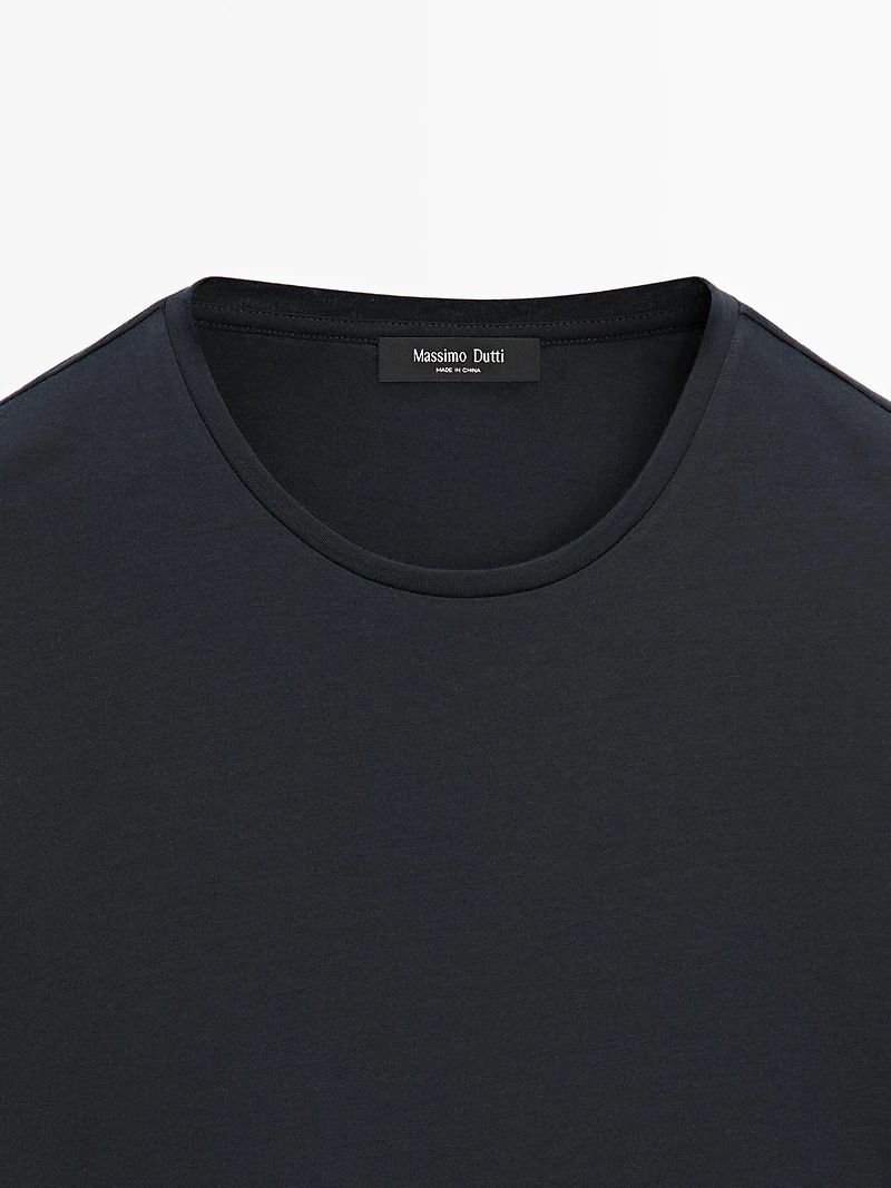 T-shirt à manches courtes en laine mélangée