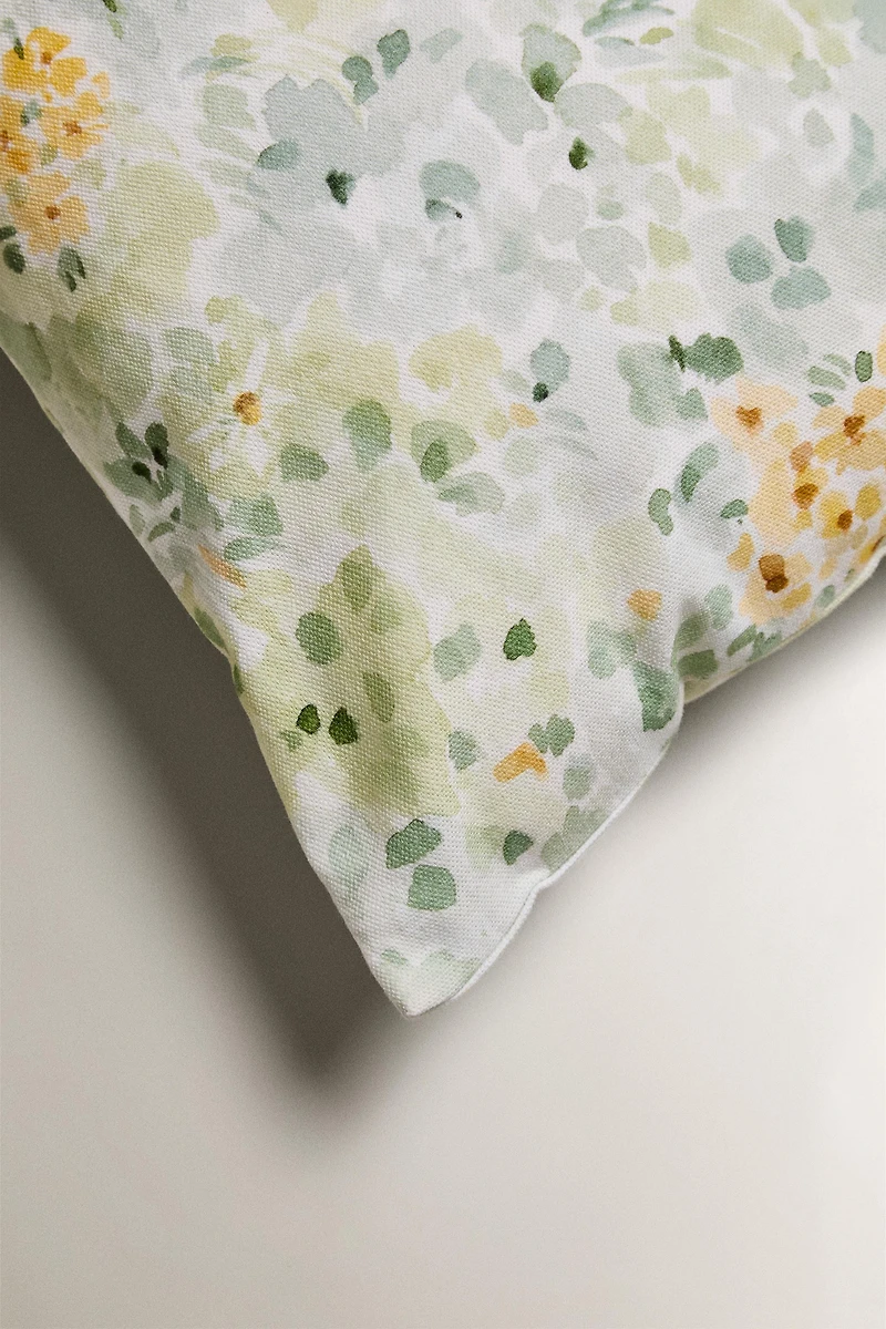 HOUSSE DE COUSSIN IMPRIMÉ FLORAL AQUARELLE