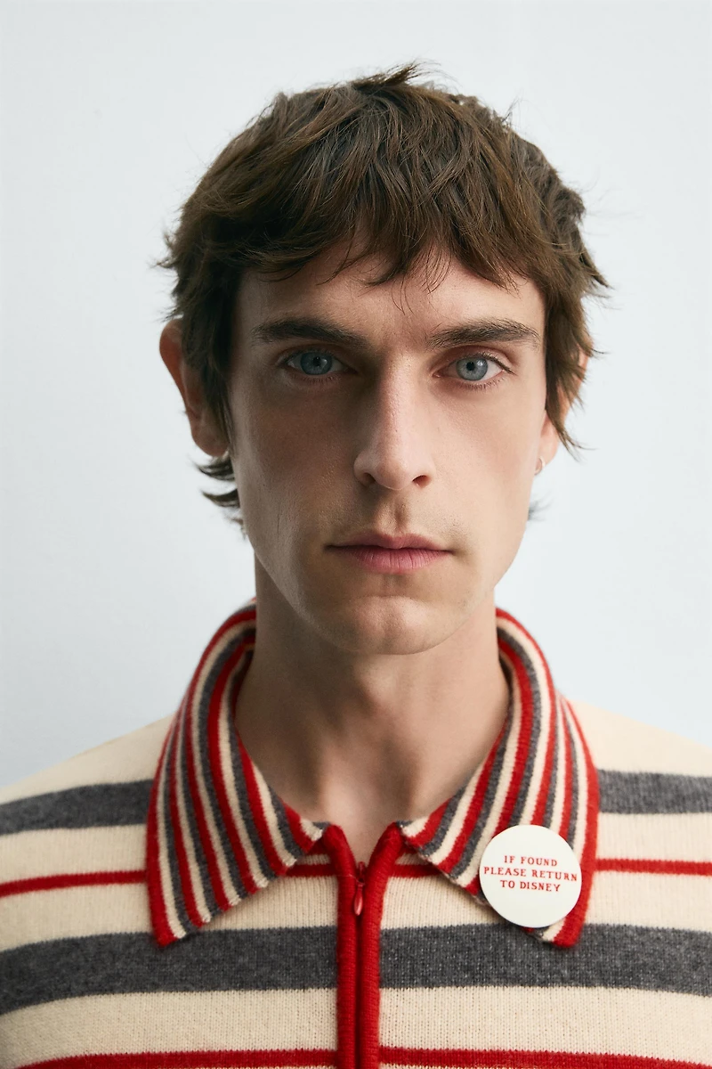STRIPED KNIT POLO SHIRT HARRY LAMBERT FOR ZARA X DISNEY