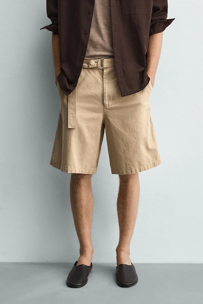 BELTED RELAXED FIT SHORTS