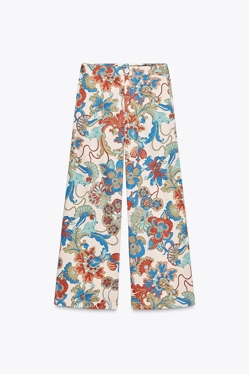 ZW COLLECTION FLORAL MINI FLARE PANTS