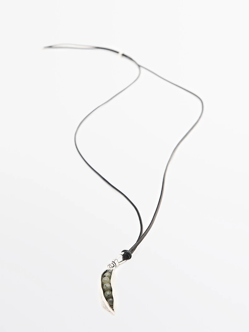Leather pod pendant