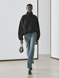 Linen and silk bomber jacket