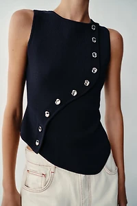 TOP EN MAILLE À FERMETURE ASYMÉTRIQUE