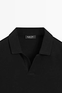 Short sleeve linen cotton polo shirt