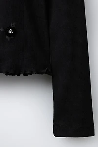 FLOWER APPLIQUÉ T-SHIRT