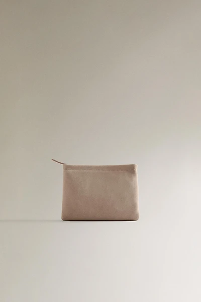SPLIT SUEDE MAKEUP BAG