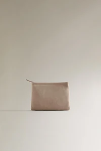 TROUSSE DE TOILETTE CROÛTE DE CUIR PETIT FORMAT