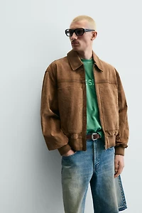 BLOUSON COUPE DÉCONTRACTÉE EN DAIM