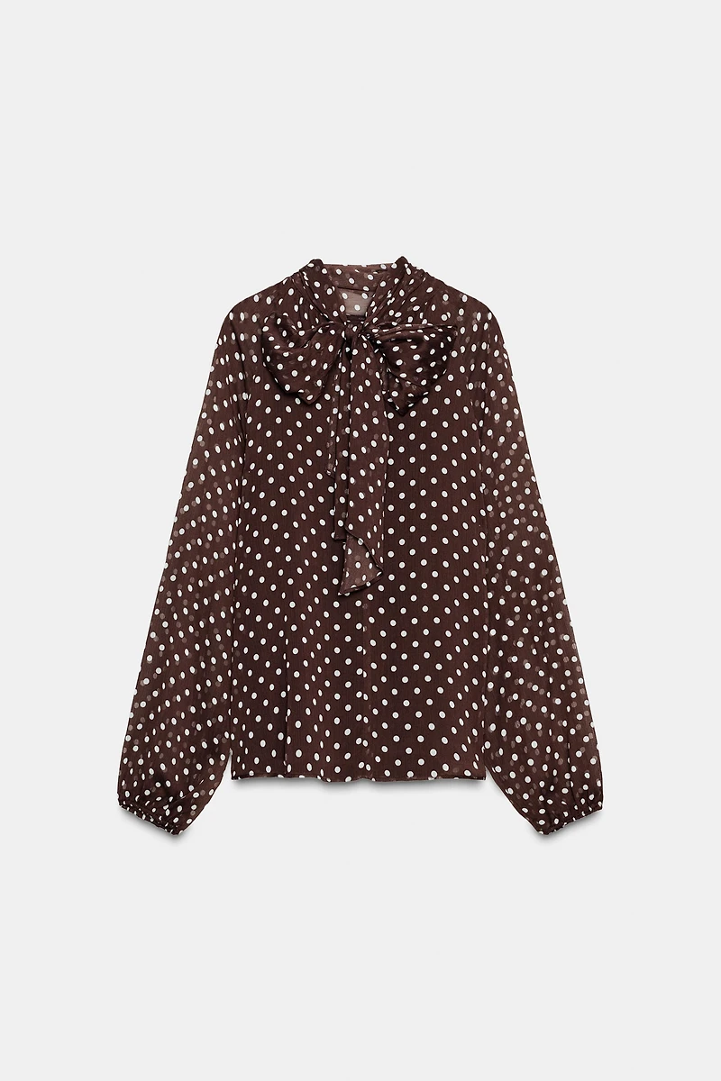 POLKA DOT BLOUSE WITH BOW