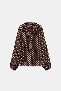 POLKA DOT BLOUSE WITH BOW