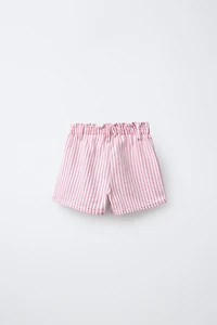 TWILL STRIPED HEART POCKET SHORTS