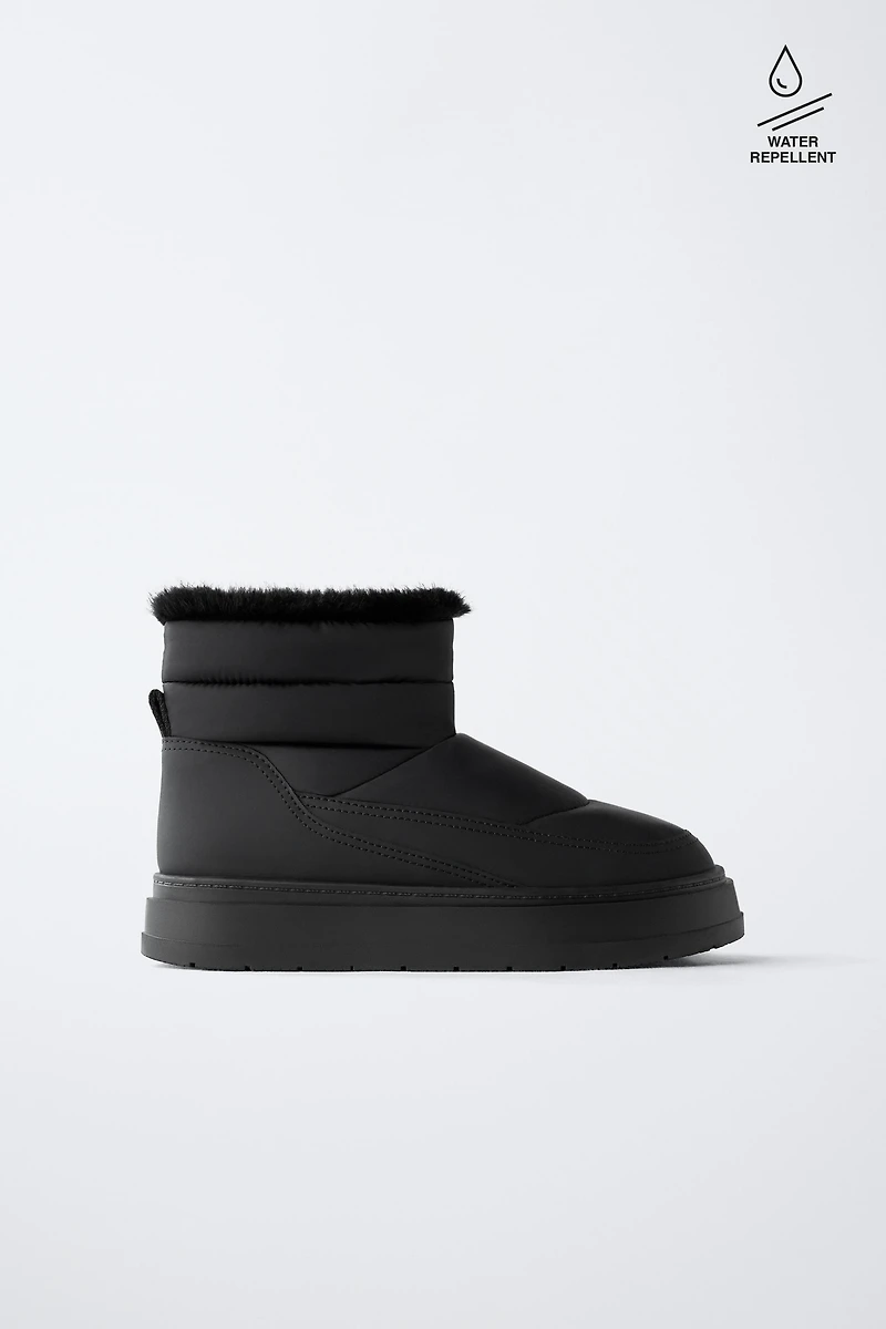 WATER REPELLENT QUILTED ANKLE BOOTS