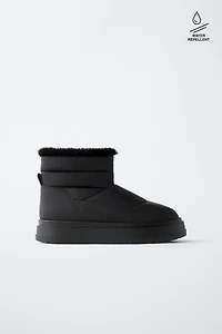 WATER REPELLENT QUILTED ANKLE BOOTS