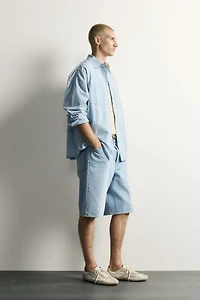 LIGHTWEIGHT WASHED DENIM SHIRT